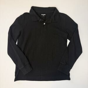 Old Navy Black Long Sleeve Polo T-Shirt Kids Medium